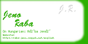 jeno raba business card